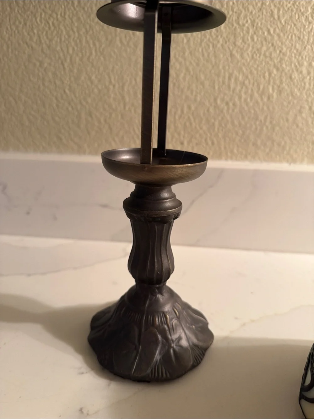 Vintage Stained Glass Dragonfly Candle Holder